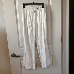 White linen pants